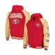 Super Bowl 5X Champions San Francisco 49ers Varsity Wool Leather Hooded Jacket