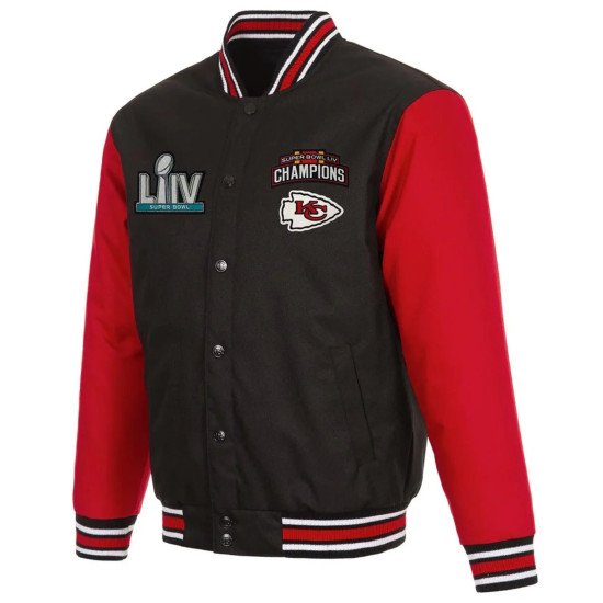 Super Bowl Champions Kansas City Chiefs Varsity Black and Red Jacket