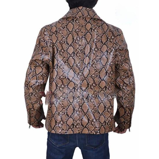 Tallahassee Zombieland Woody Harrelson Snakeskin Leather Jacket