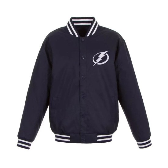 Tampa Bay Lightning Front Hit Navy Poly Twill Jacket