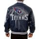 Tennessee Titans Navy Blue Varsity Leather Jacket