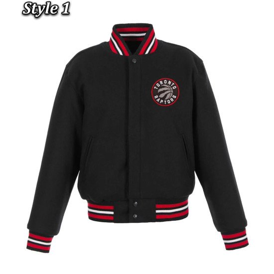 Toronto Raptors Varsity Black Wool Jacket