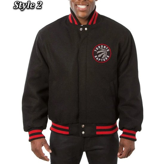 Toronto Raptors Varsity Black Wool Jacket