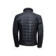 Trimmed Black Quilted Leather Jacket For Men