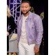 Tv Series The Voice John Legend Purple Leather Bomber Jacket