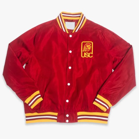 USC Trojans Script Logo Red Bomber Jacket