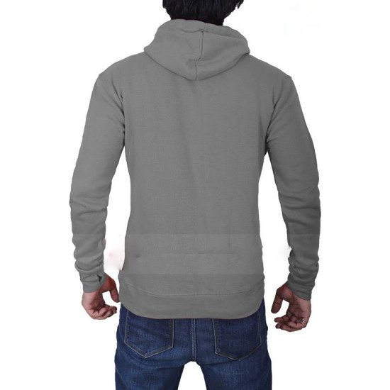 Unisex Grey Kangaroo Pullover Hoodie