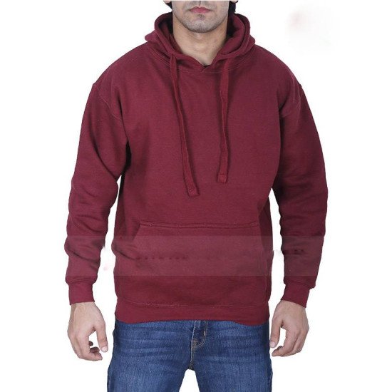 Unisex Maroon Kangaroo Pullover Hoodie