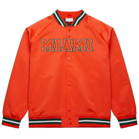 University of Miami Heavyweight Orange Satin Jacket