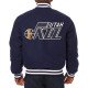 Utah Jazz Varsity Navy Blue Wool Jacket