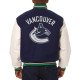 Vancouver Canucks Blue and White Two-Tone Varsity Jacket