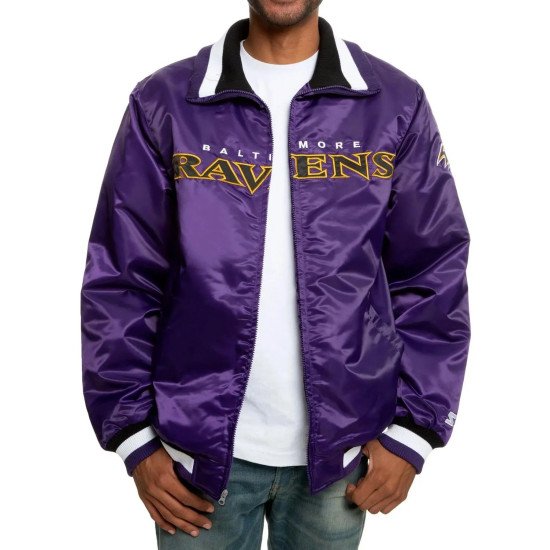 Varsity Baltimore Ravens Purple Satin Jacket