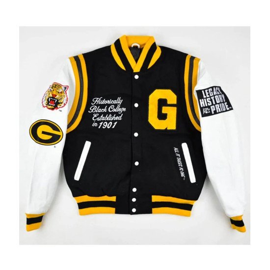 Varsity Grambling State University Motto 2.0 Black and White Jacket