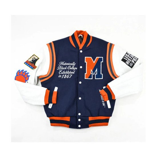 Varsity Morgan State University Motto 2.0 White and Blue Jacket