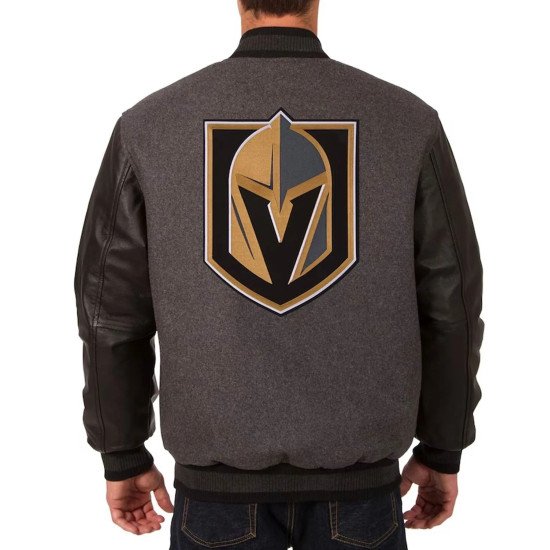 Vegas Golden Knights Charcoal and Black Varsity Jacket