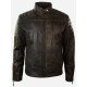 Vintage Brown Leather Distressed Biker Jacket