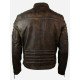 Vintage Brown Leather Distressed Biker Jacket