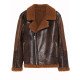 WWE Dean Ambrose Dark Brown Leather Shearling Jacket