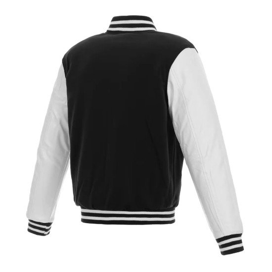 Washington Commanders Black White Letterman Jacket