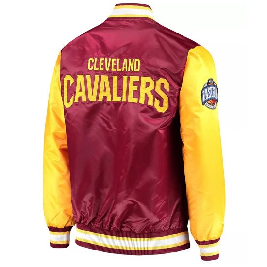 Wine Gold Cleveland Cavaliers Satin Jacket