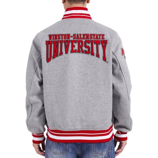 Winston-Salem State Rams Crest Heather Gray Wool Jacket