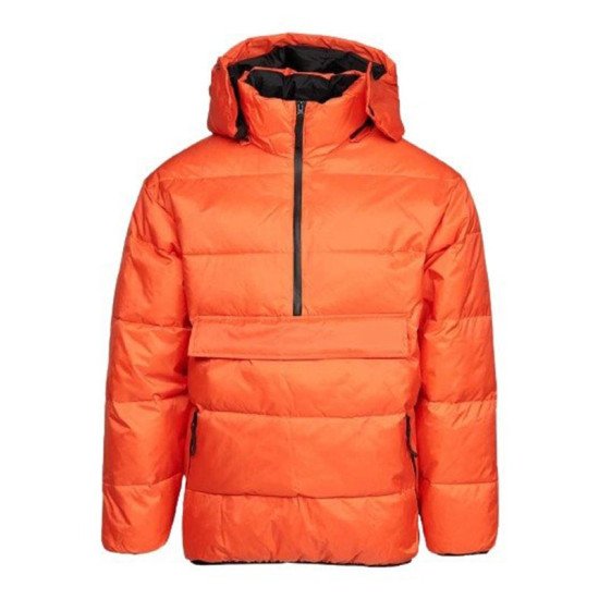 Winter Wear Orange Puffer Hooded Jacket