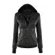 Women's Black Fitted Leather Bomber Jacket