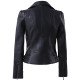 Women’s Black Zip Up Motorcycle Leather Jacket