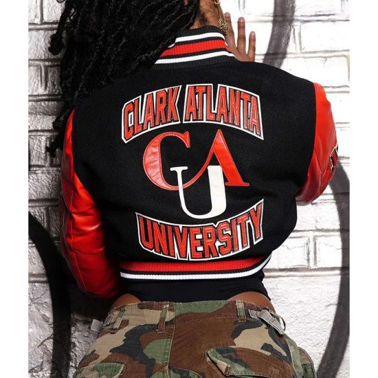 Women’s Clark Atlanta University Black and Red Varsity Jacket