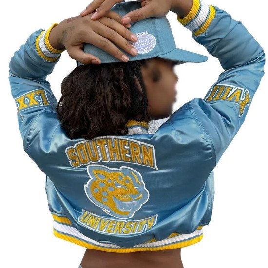 Women’s Cropped Southern University Satin Jacket