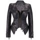 Women’s Fashion Studded Black Leather Biker Jacket