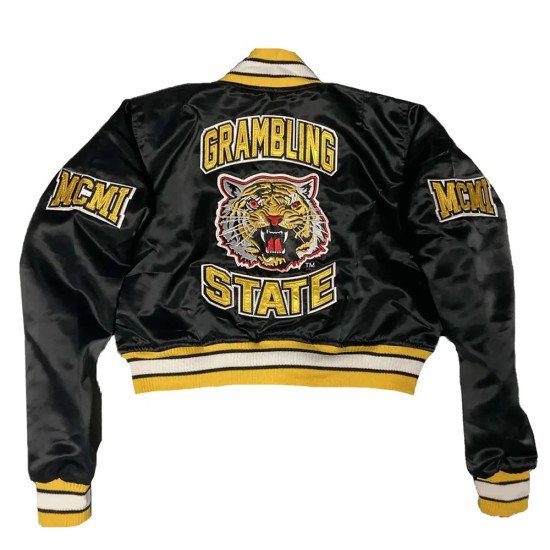 Women’s Grambling State Tigers Black Satin Jacket