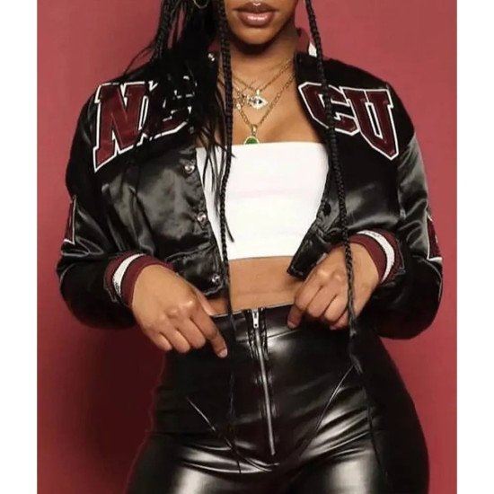 Women’s NC Central University Cropped Satin Jacket