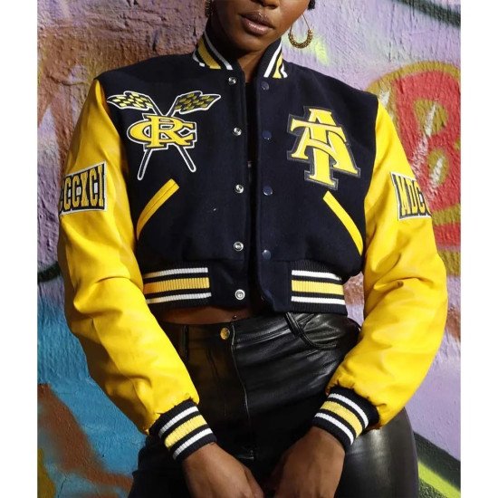 Women’s North Carolina A&T State University Black and Yellow Varsity Jacket