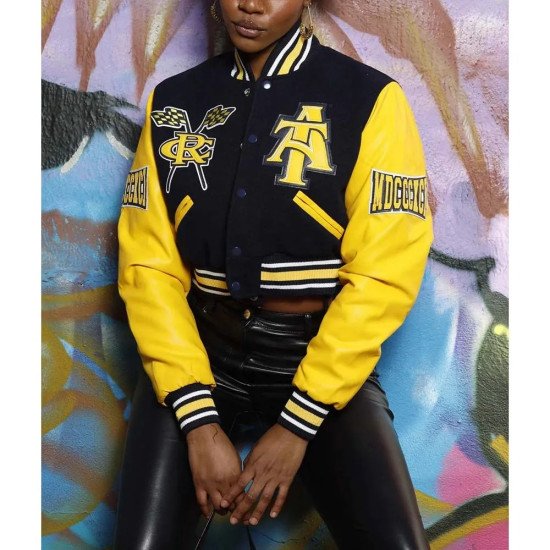 Women’s North Carolina A&T State University Black and Yellow Varsity Jacket