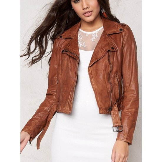 Women’s Slim Fit Waxed Leather Jacket