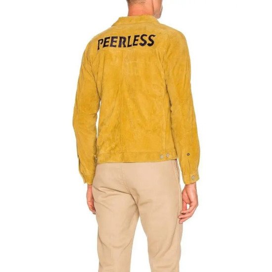 Yellow Suede Leather Jacket for Men