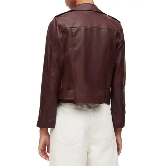 Zibby Allen Virgin River S04 Brie Sheridan Brown Leather Motorcycle Jacket