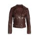 Zibby Allen Virgin River S04 Brie Sheridan Brown Leather Motorcycle Jacket